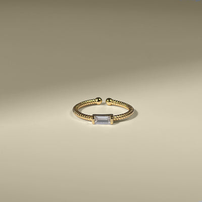 Lora Ring with white zircon