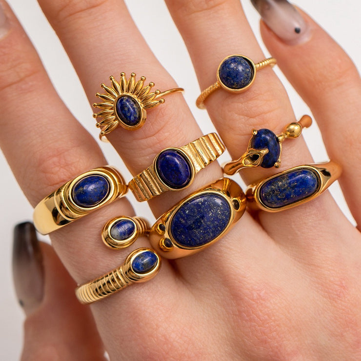 Lapis Lazuli Texture Ring