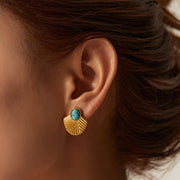 Turquoise Texture Ear Stud