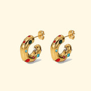 Colorful C-shaped Earrings