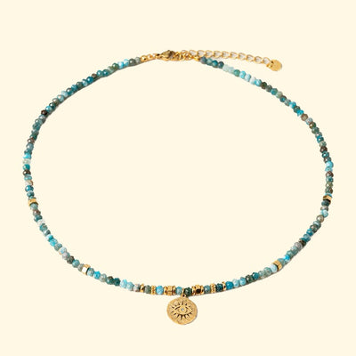Turquoise Beaded Choker with Evil Eye